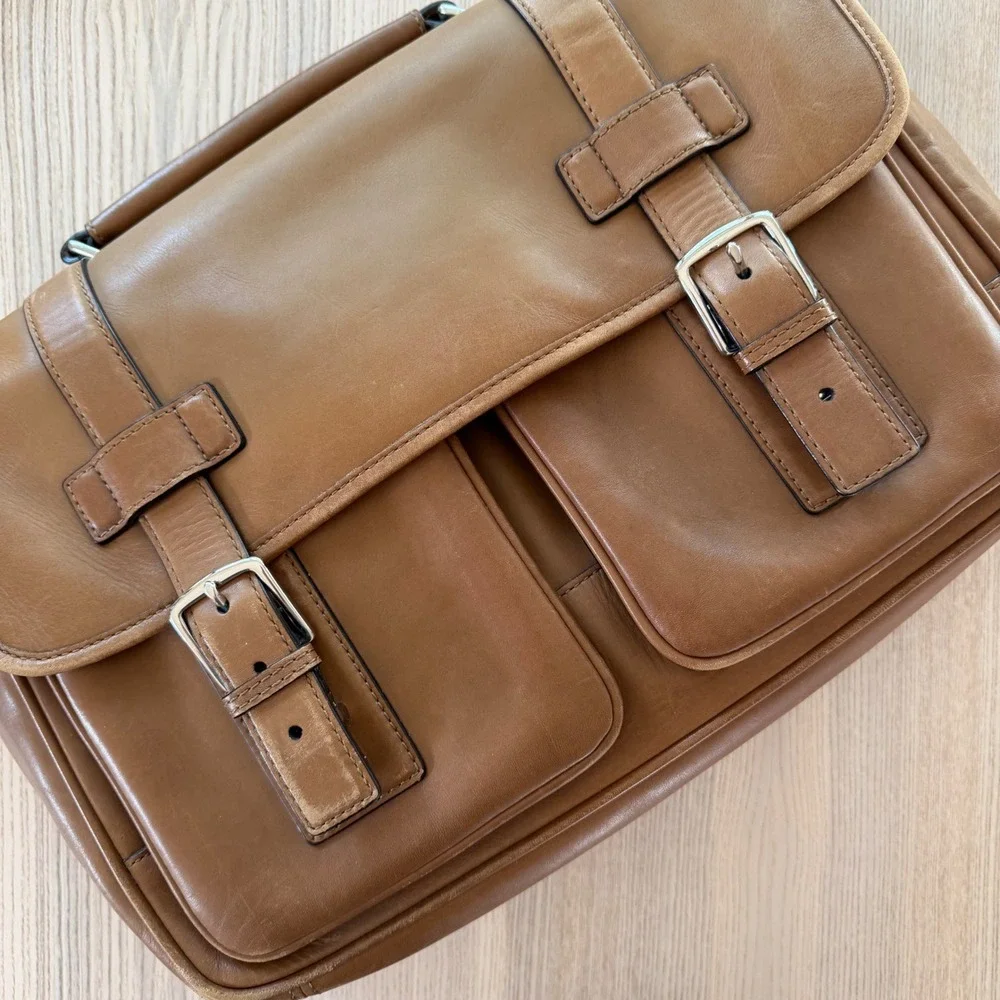 Coach‎ Thompson Briefcase Vintage Brown Leather Messenger Bag